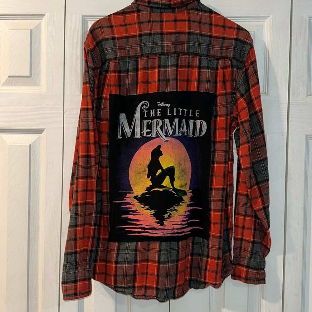 Dark orange The little mermaid flannel